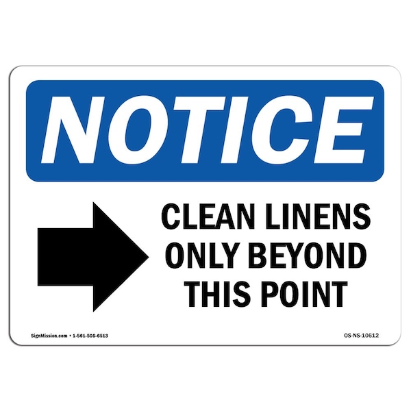 Sign, 3.5" H, Clean Linens Only Beyond Sign With Symbol, Landscape, NS-D-35-L-10612-10PK